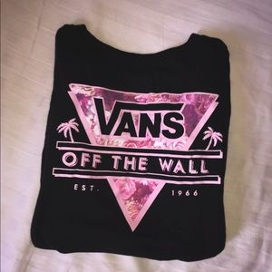 Vans pink floral rose tee